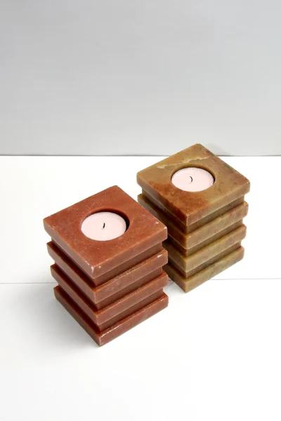 Suporturi pentru lumânări din piatră, pereche