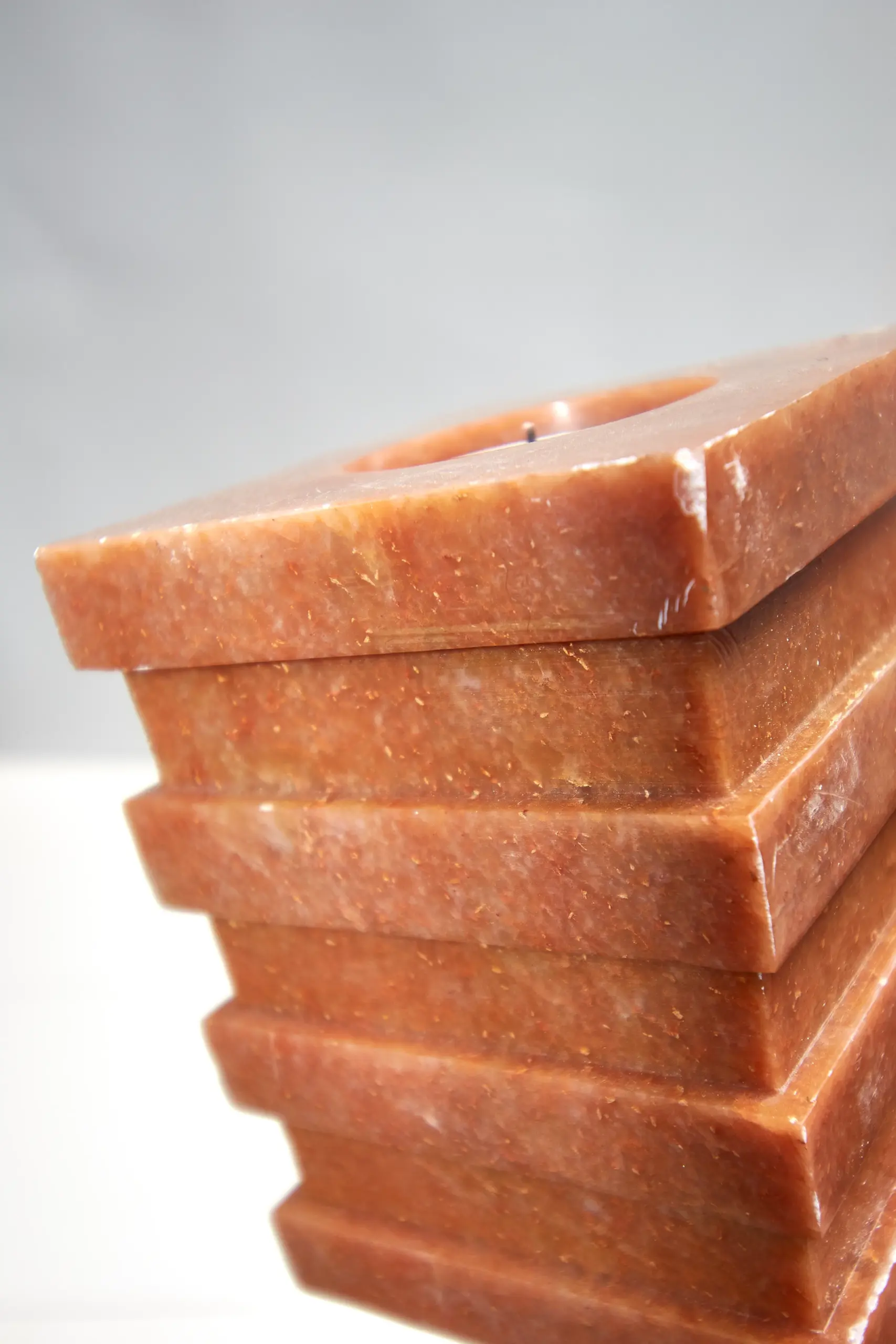 Suporturi pentru lumânări din piatră, pereche - imagine 4