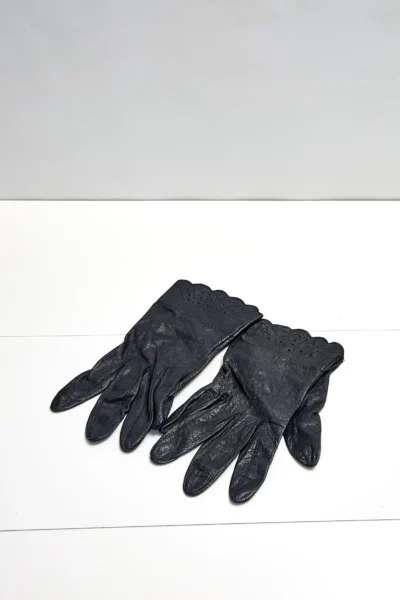 Mănuși scurte din piele neagră