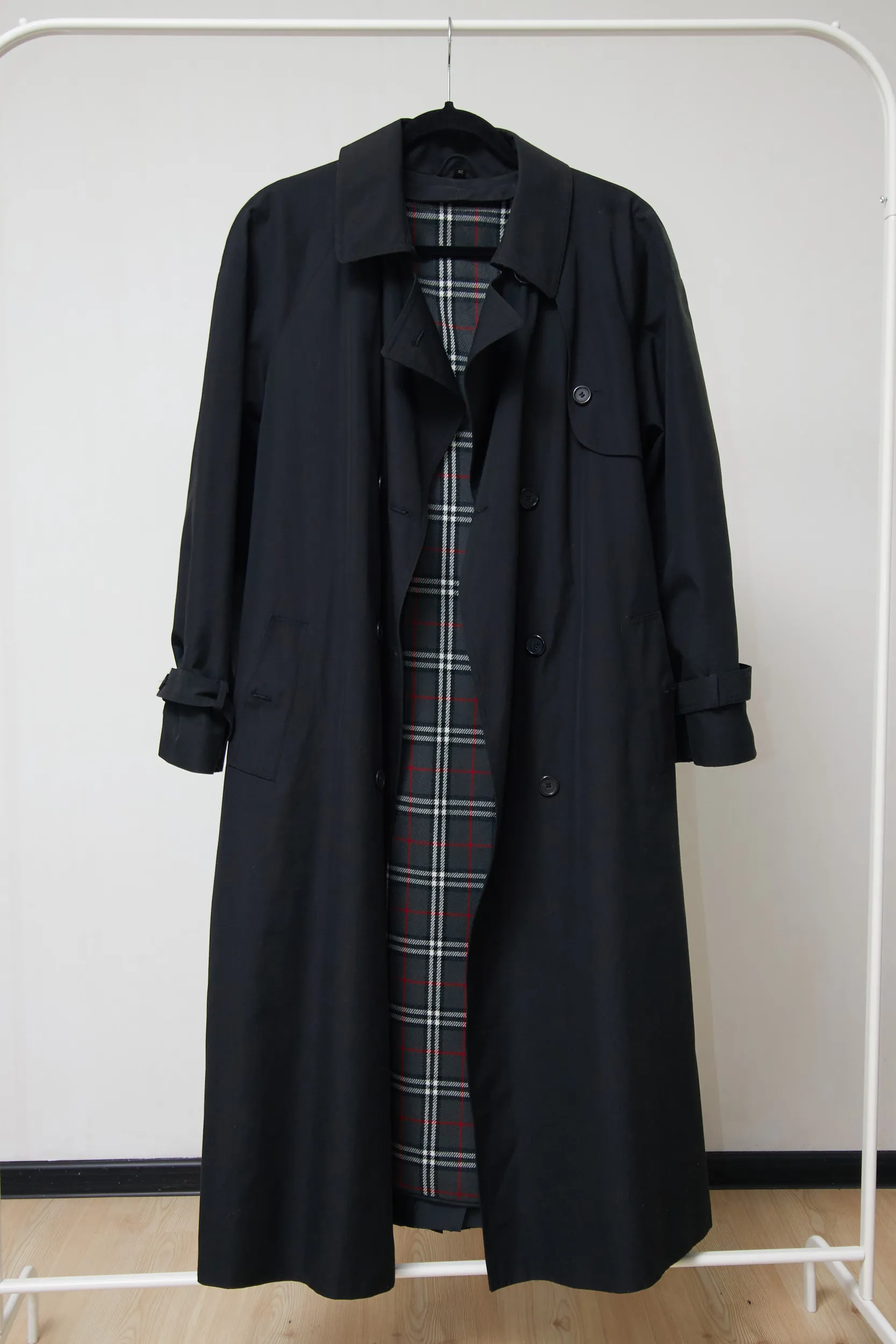 Trench Negru Vintage, EU 42/L