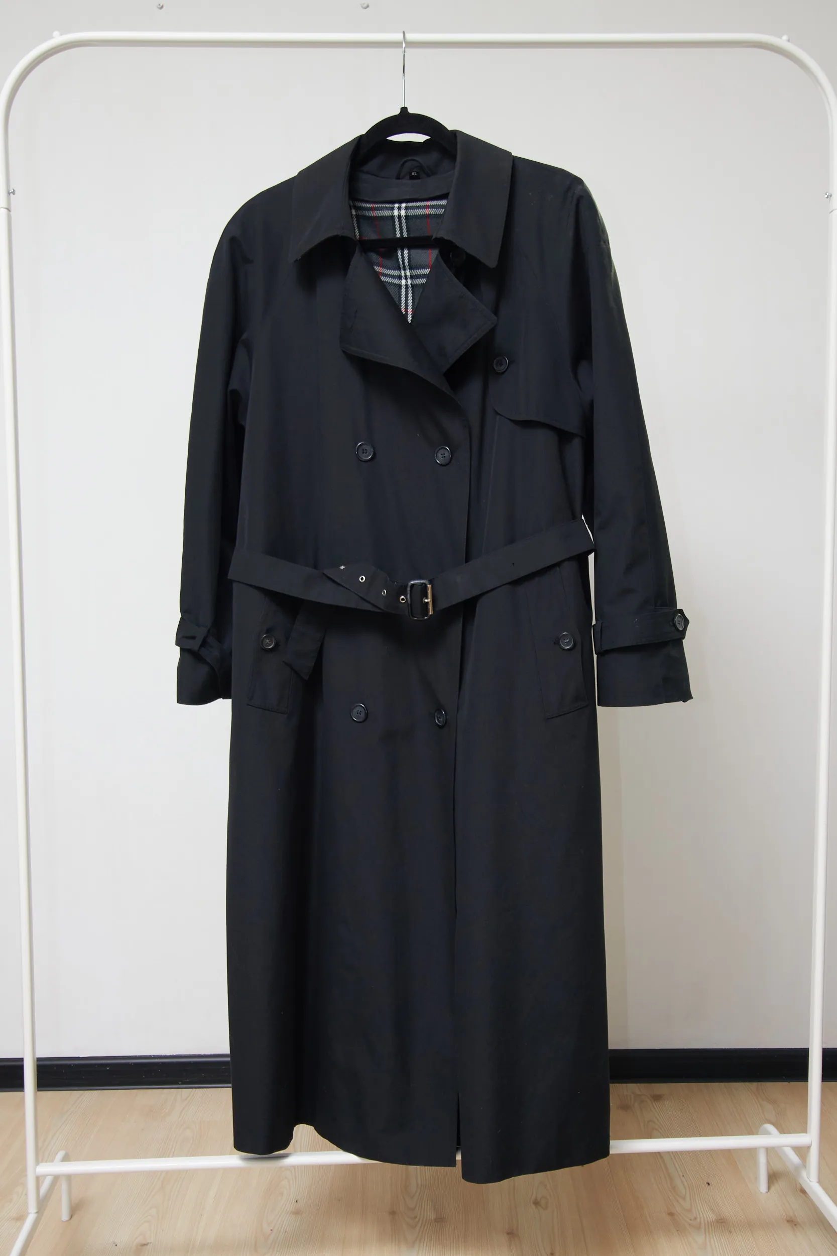 Trench Negru Vintage, EU 42/L - imagine 5