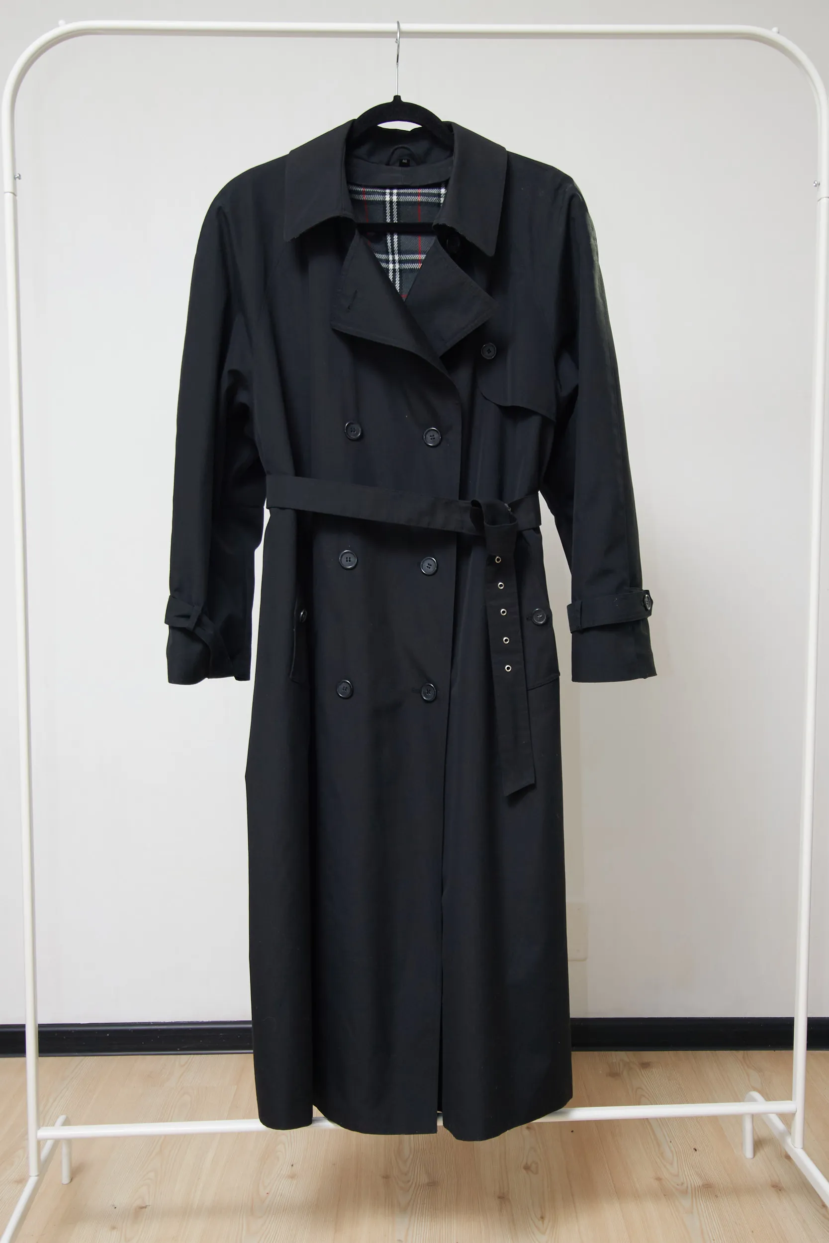 Trench Negru Vintage, EU 42/L - imagine 6