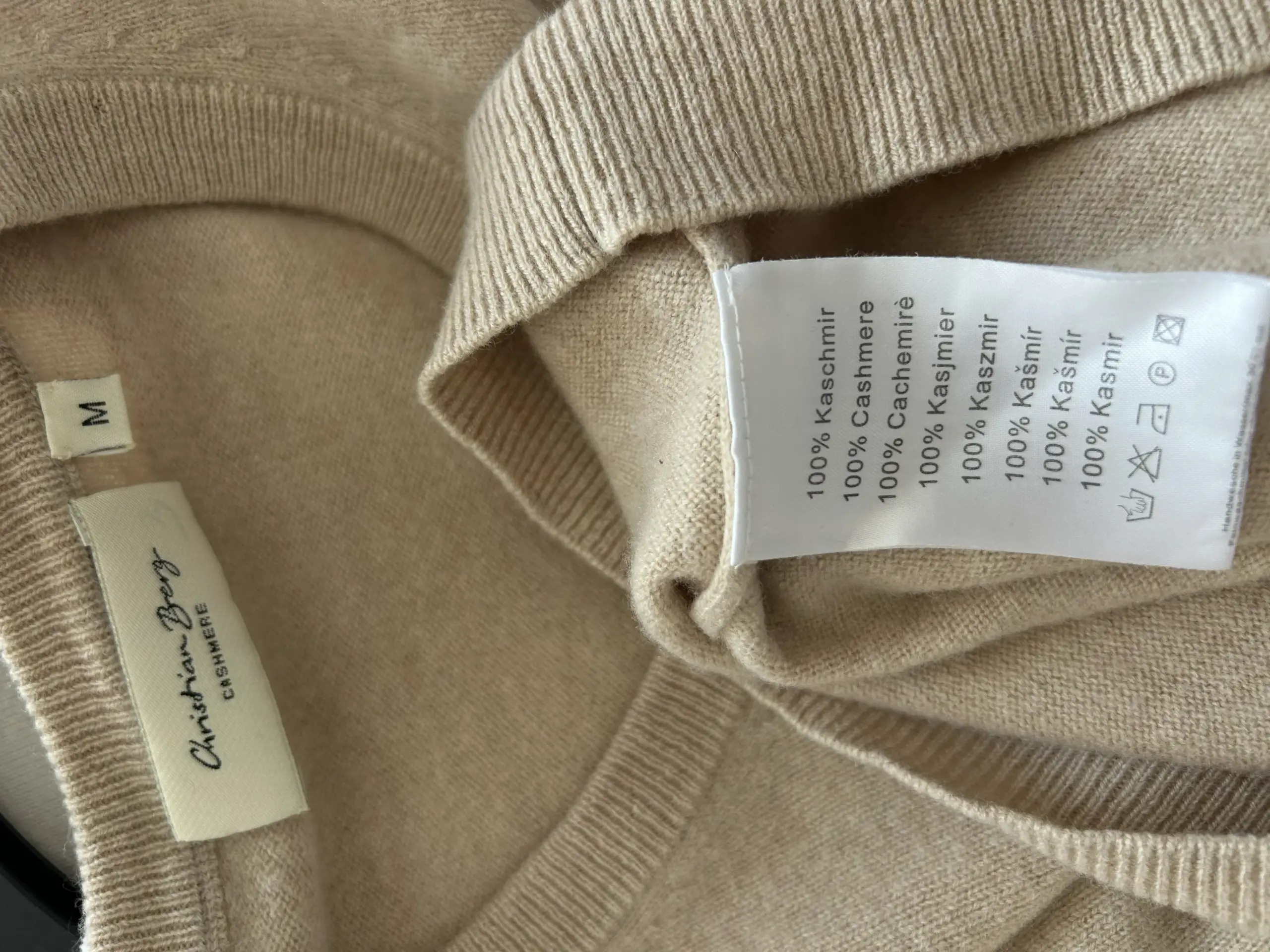Pulover Christian Berg Cașmir Bej, mărime M - imagine 6