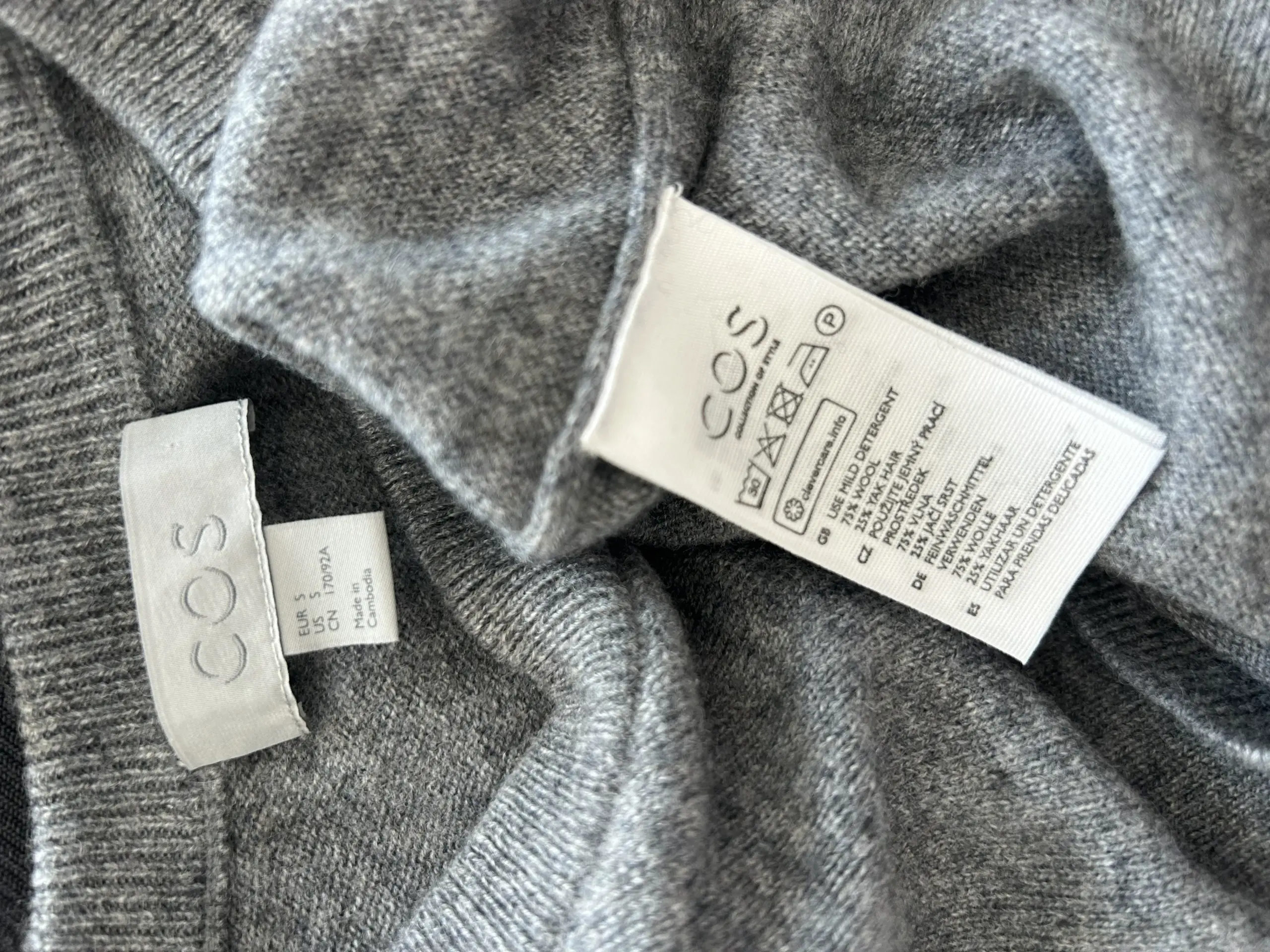 Pulover gri din lână COS, mărime S - imagine 6