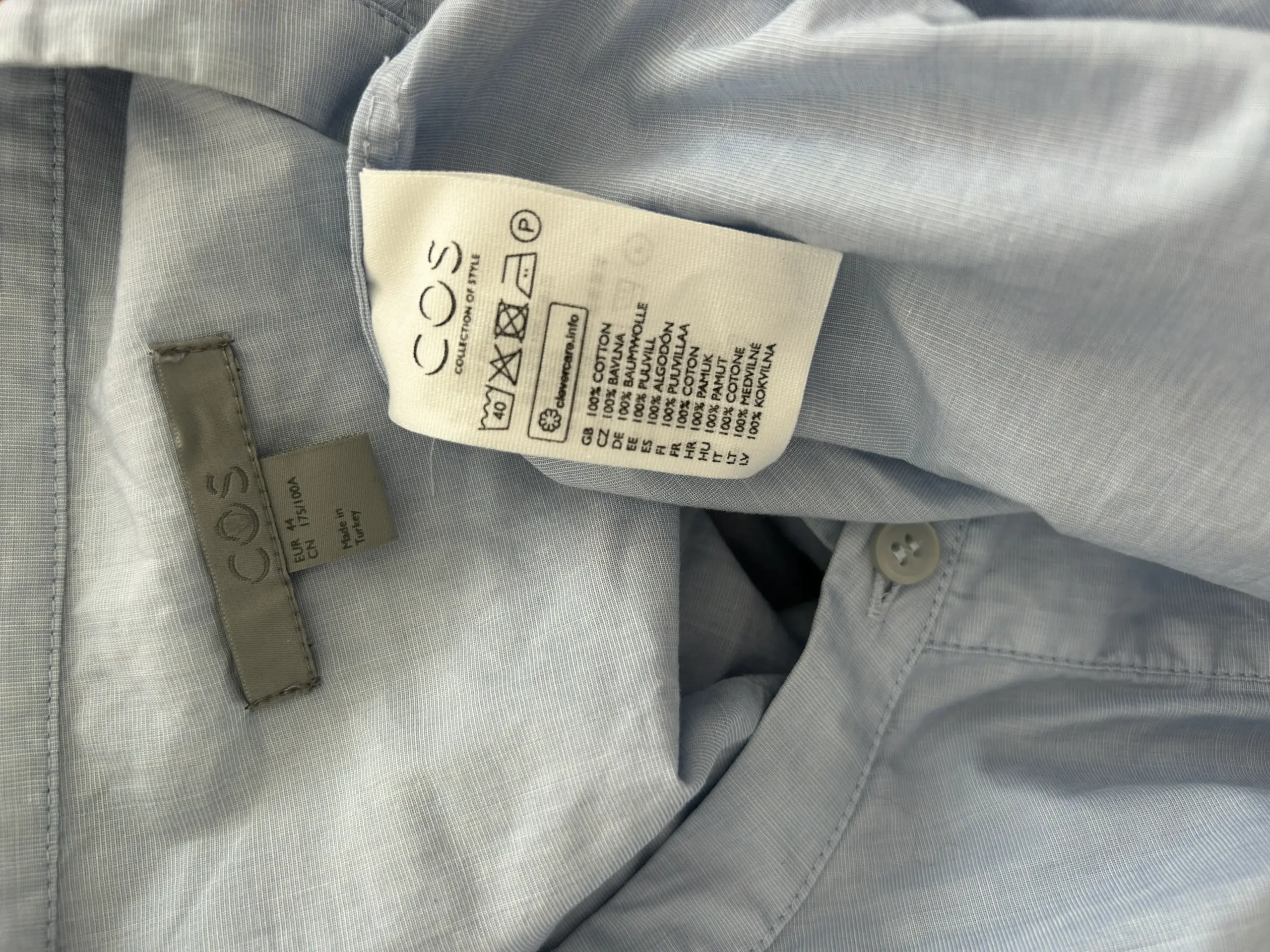 Cămășă albăstrie COS, EU 44/L - imagine 6