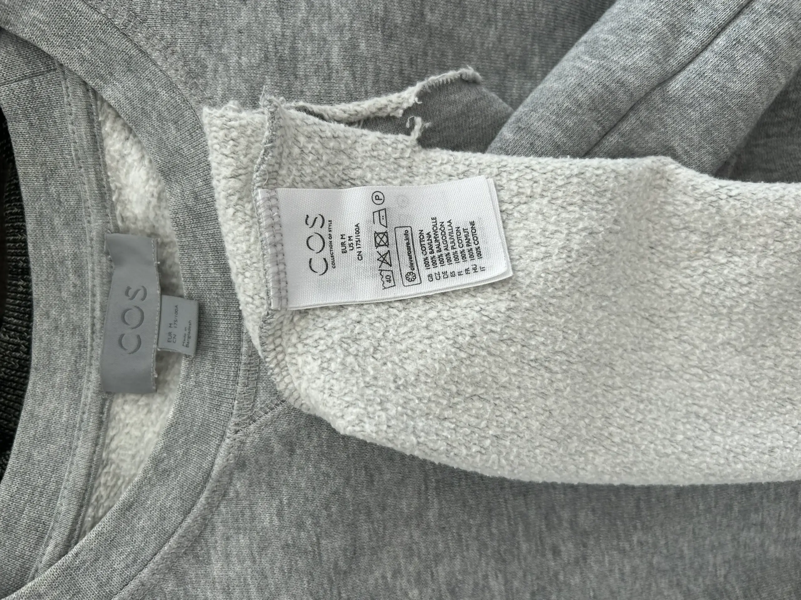 Bluză de bumbac COS gri, M - imagine 6