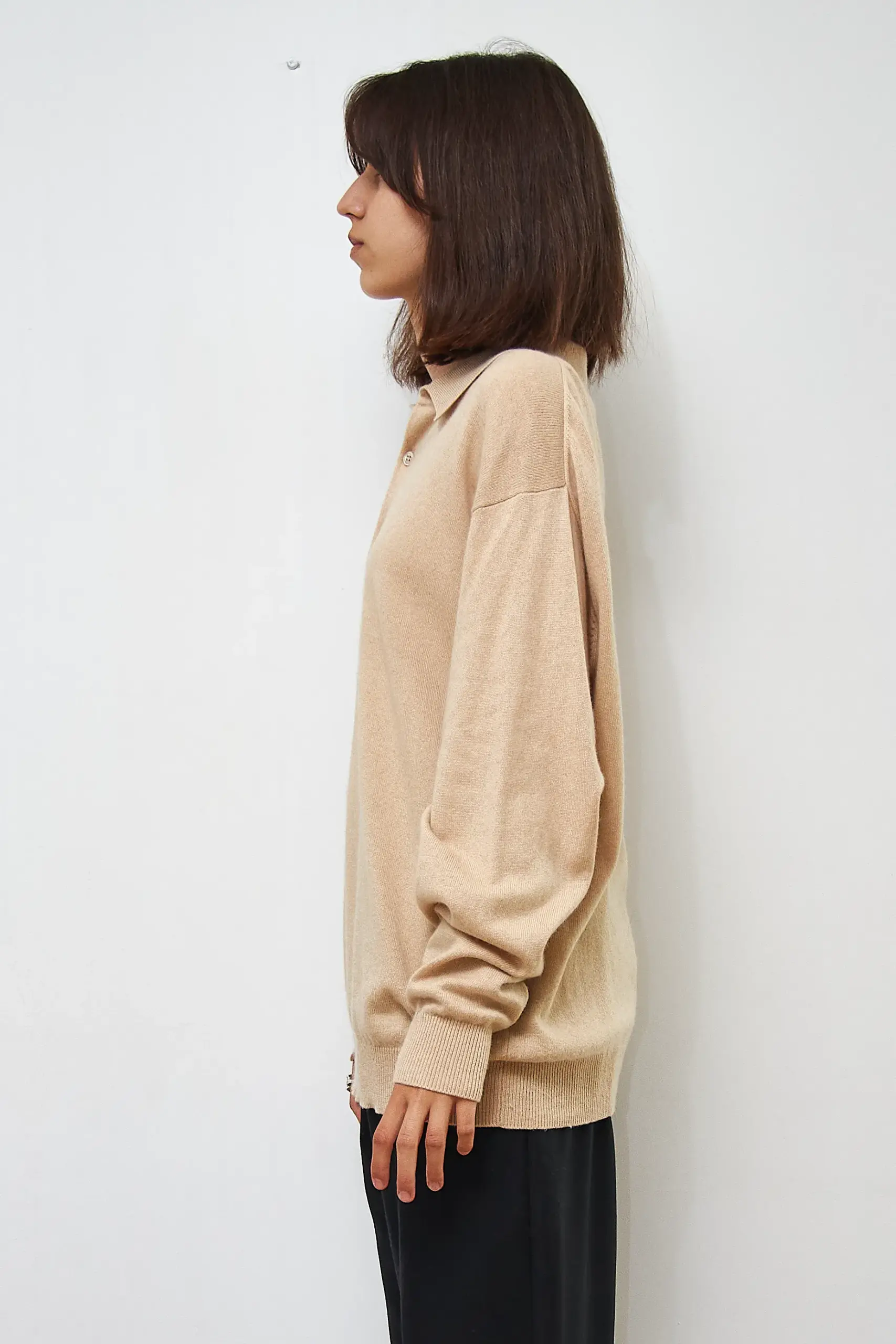 Pulover Polo de mătase și cașmir Christian Berg Bej, mărime L - imagine 2