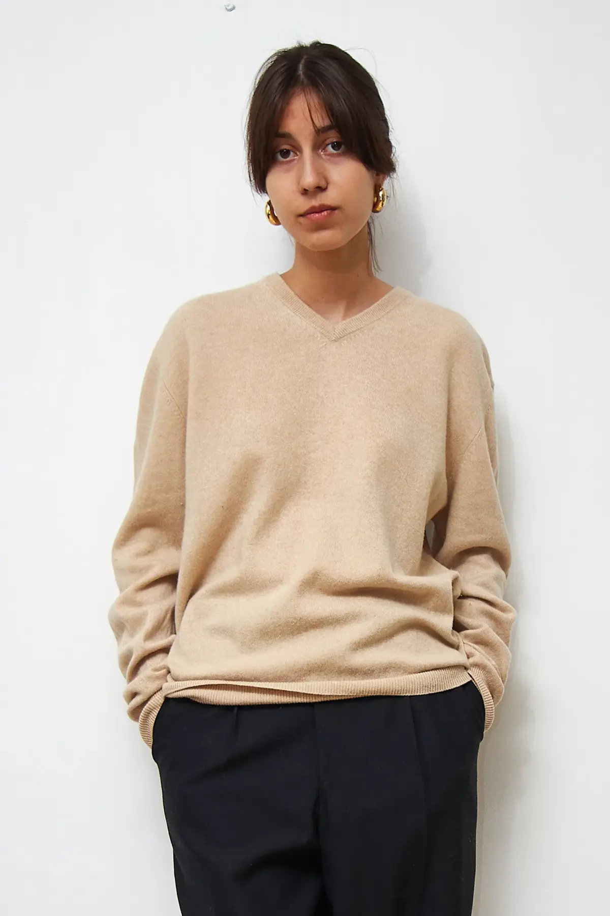 Pulover Christian Berg Cașmir Bej, mărime M - imagine 2