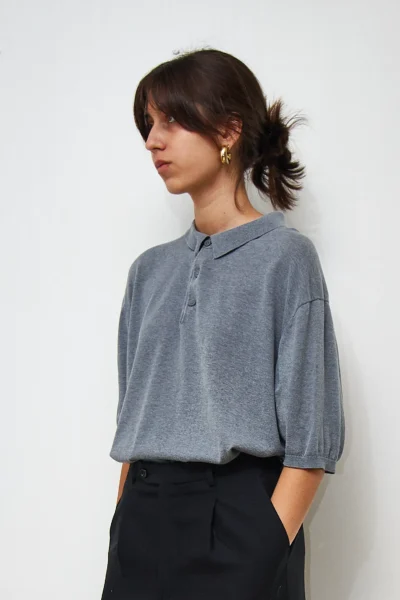 Tricou polo tricot mătase si bumbac, XL