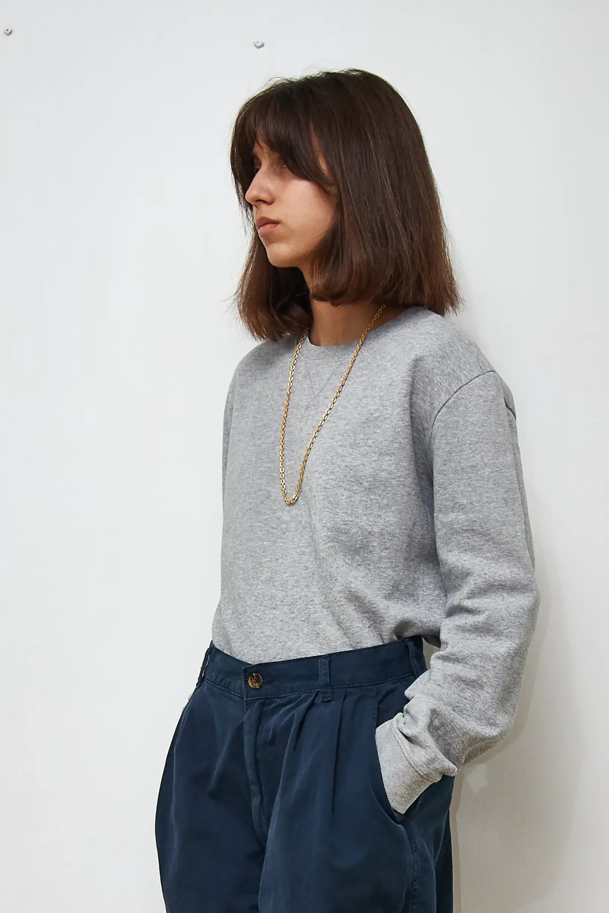 Bluză de bumbac COS gri, M