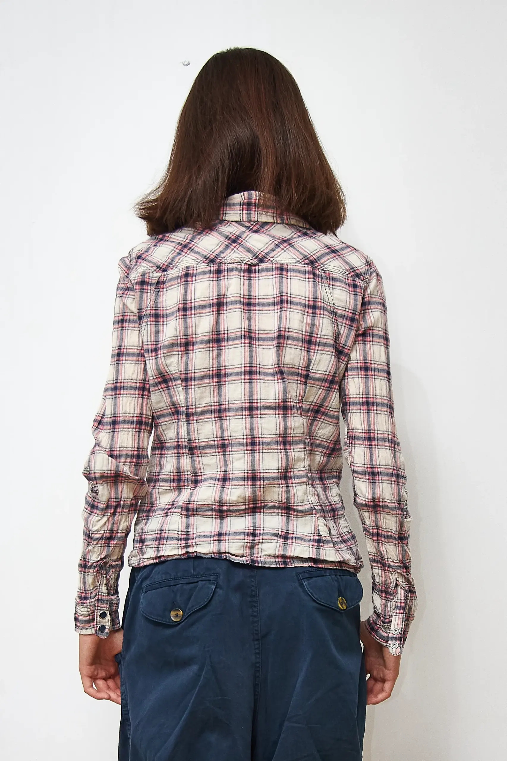 Cămășă de bumbac cu carouri, S - imagine 2