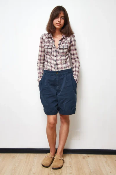 Cămășă de bumbac cu carouri, S