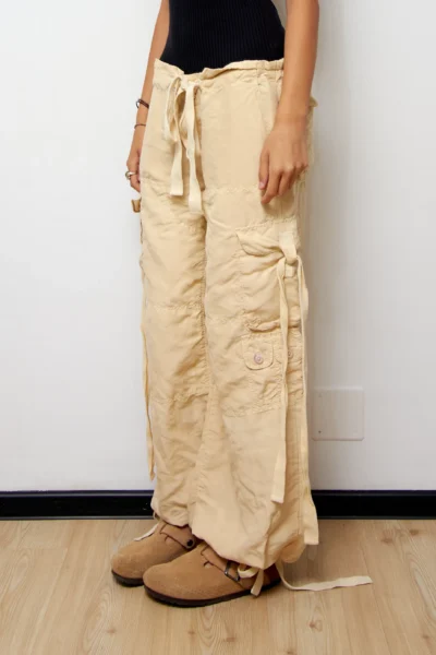 Pantaloni cargo din mătase Ralph Lauren vintage, talie EU 38/M