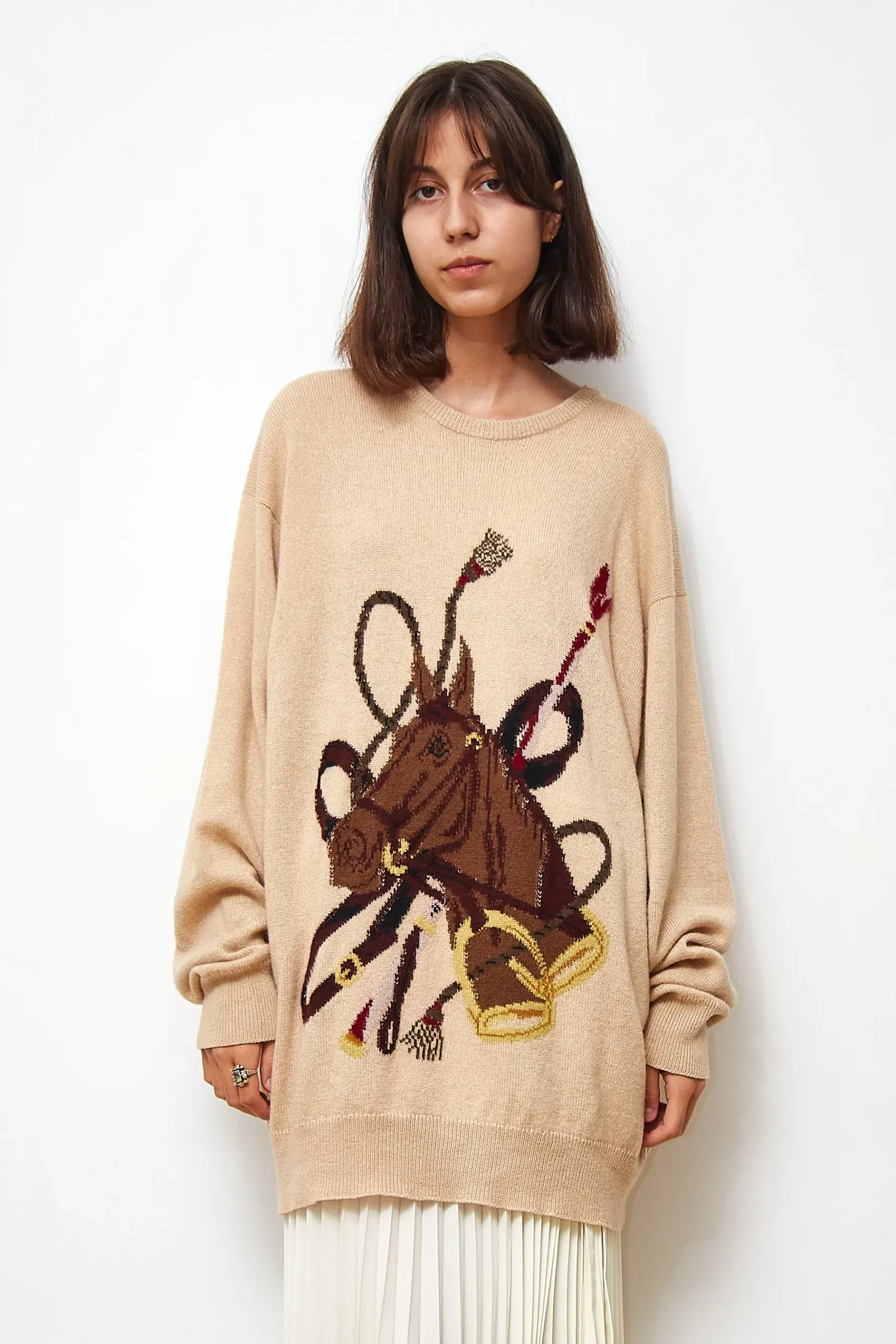 Rochie-pulover Aquascutum Vintage, lână de cămilă, marimea XL