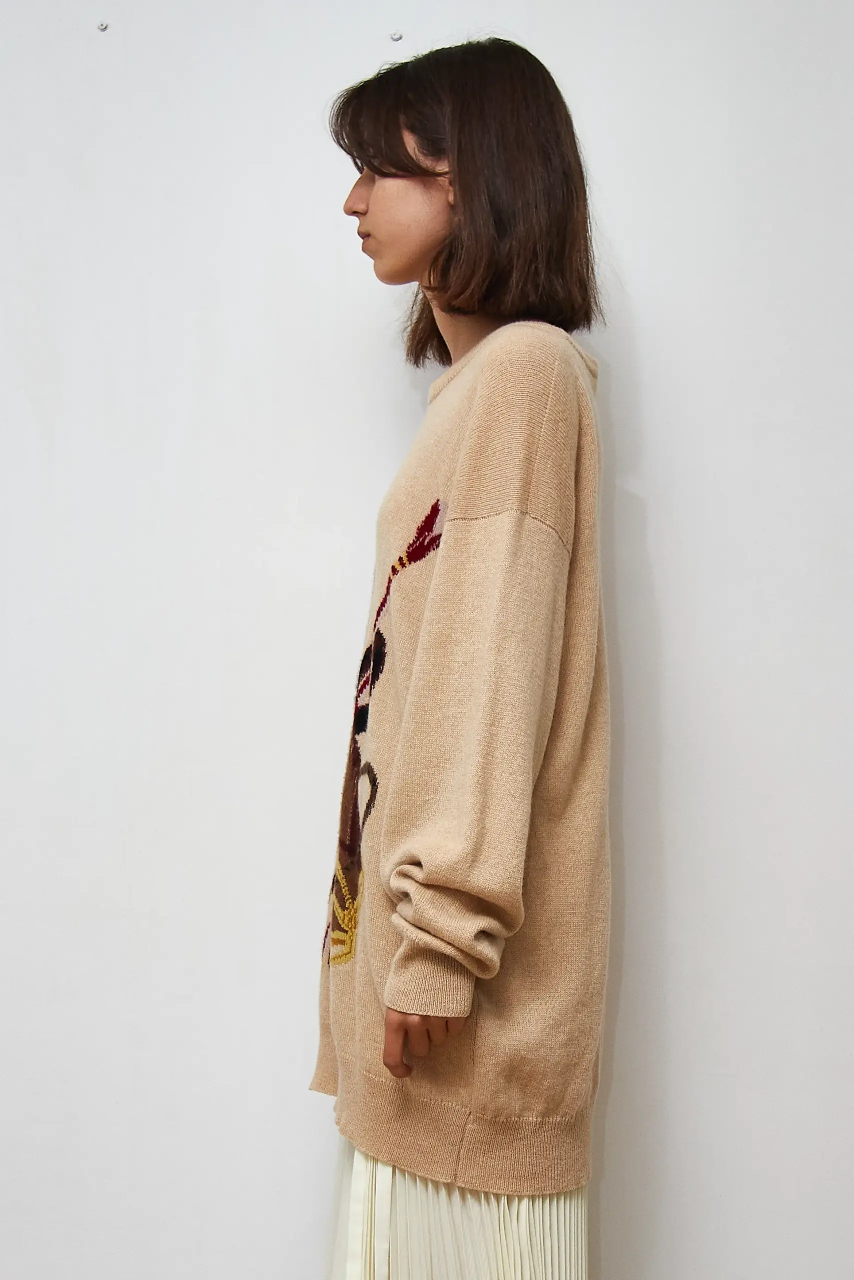 Rochie-pulover Aquascutum Vintage, lână de cămilă, marimea XL - imagine 2