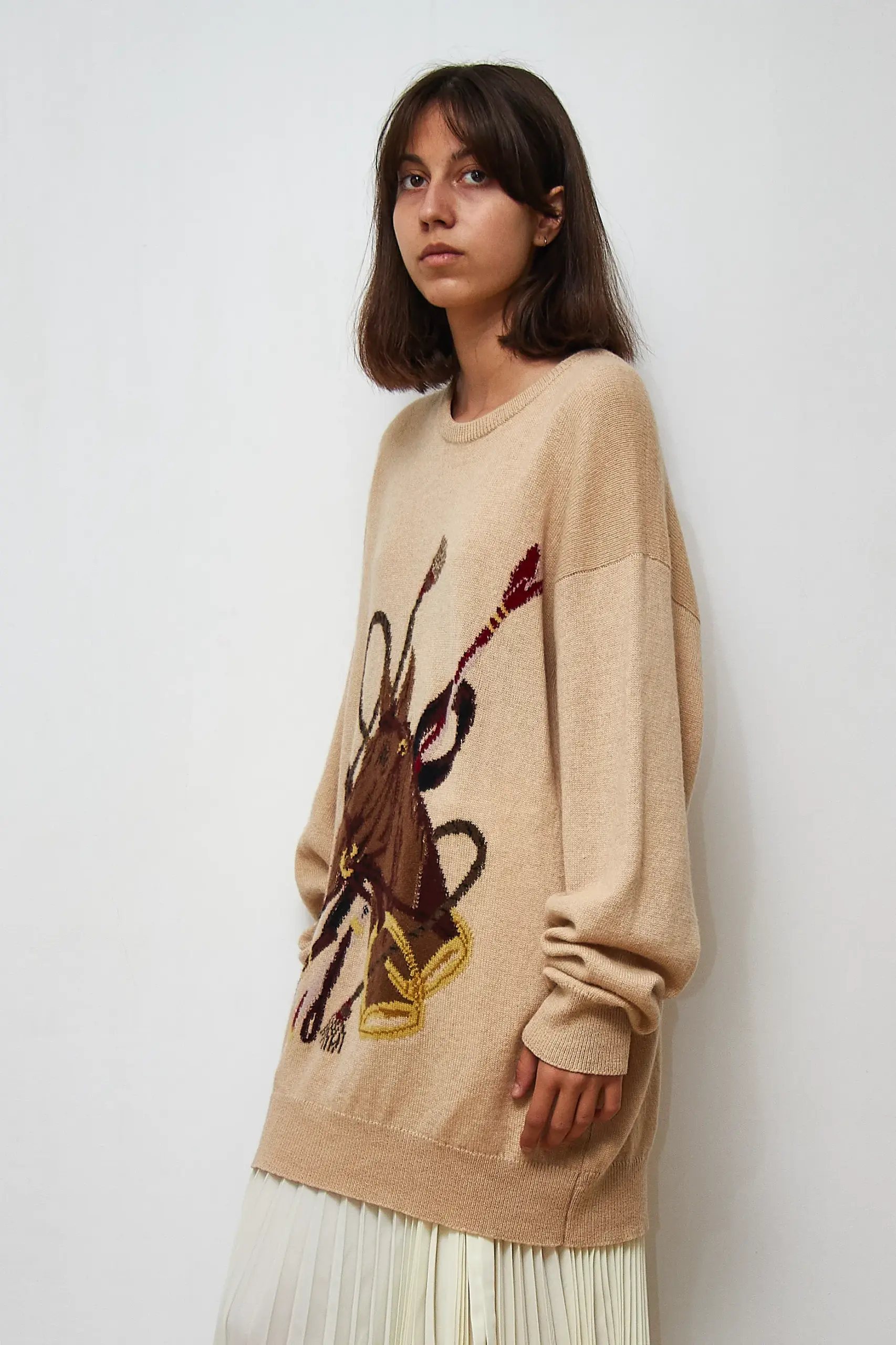 Rochie-pulover Aquascutum Vintage, lână de cămilă, marimea XL - imagine 4