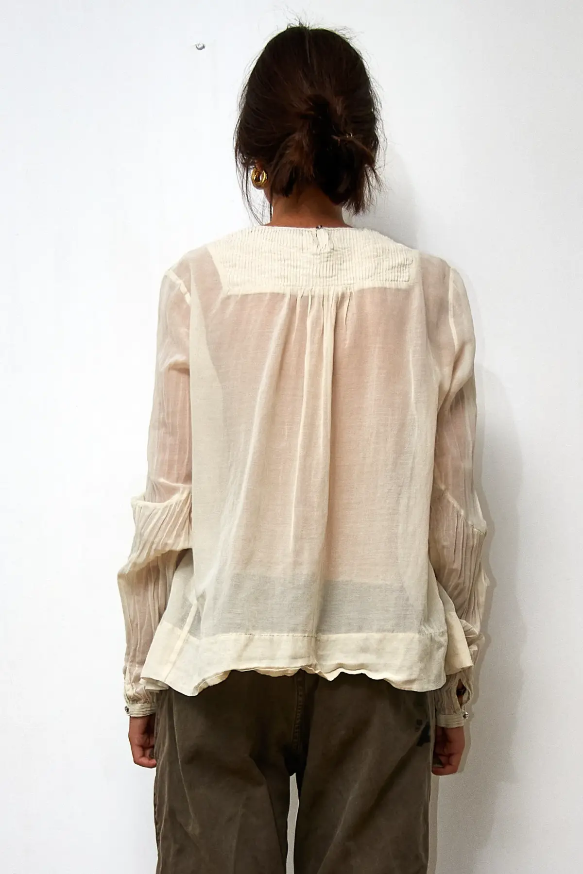 Cămășă din amestec de mătase Eggshell, mărime EU 40 - imagine 4