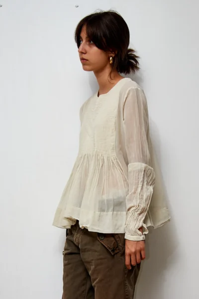 Cămășă din amestec de mătase Eggshell, mărime EU 40