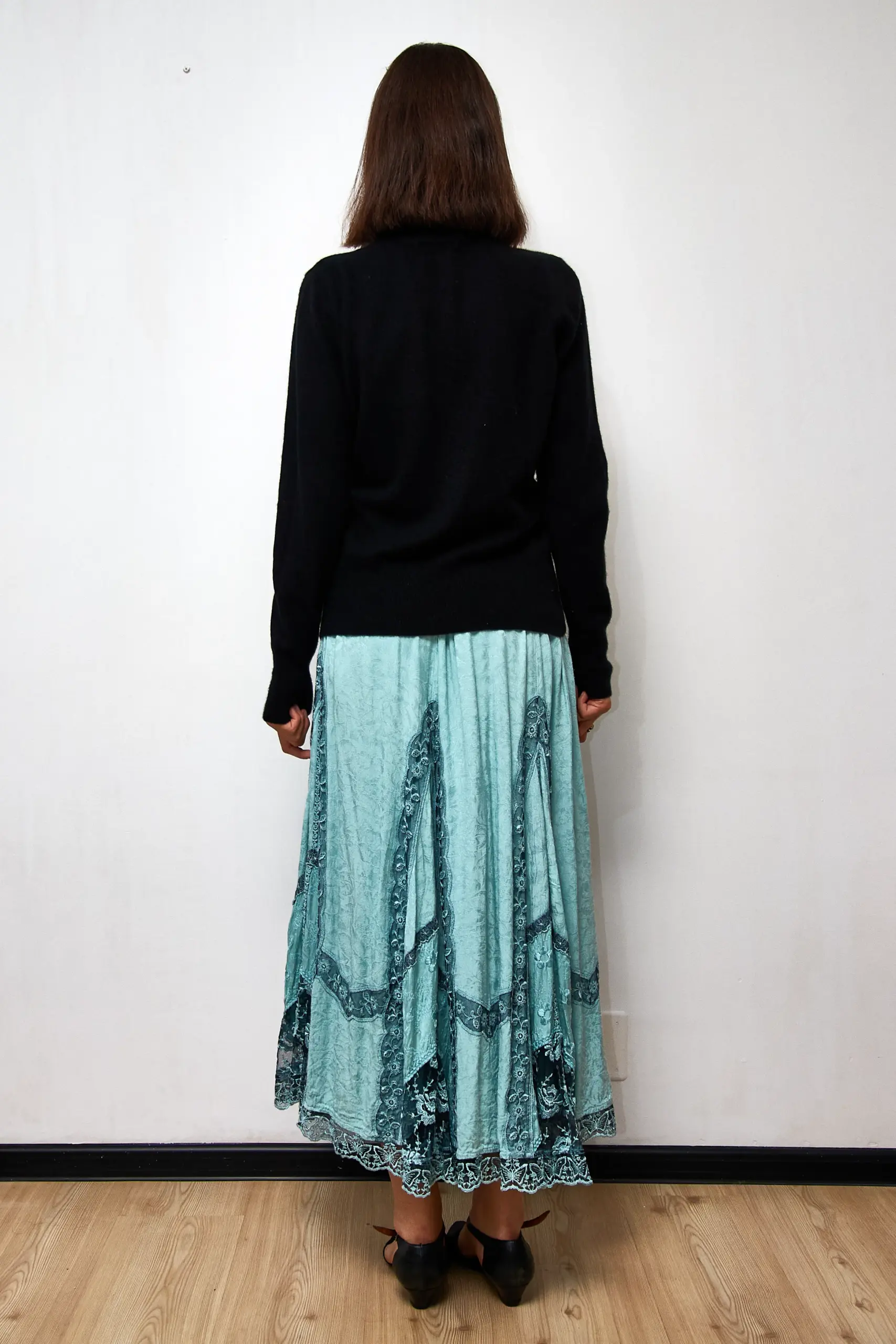 Fustă vintage mentă, mărime M - imagine 5