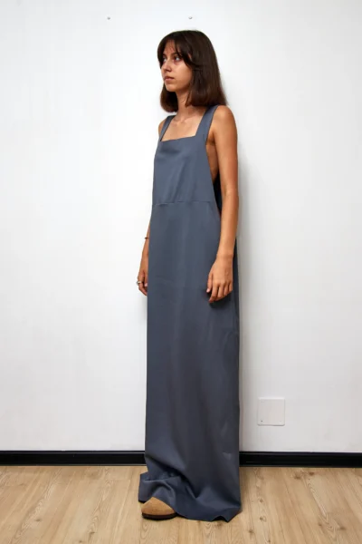 Rochie lungă de bumbac gri, mărime L