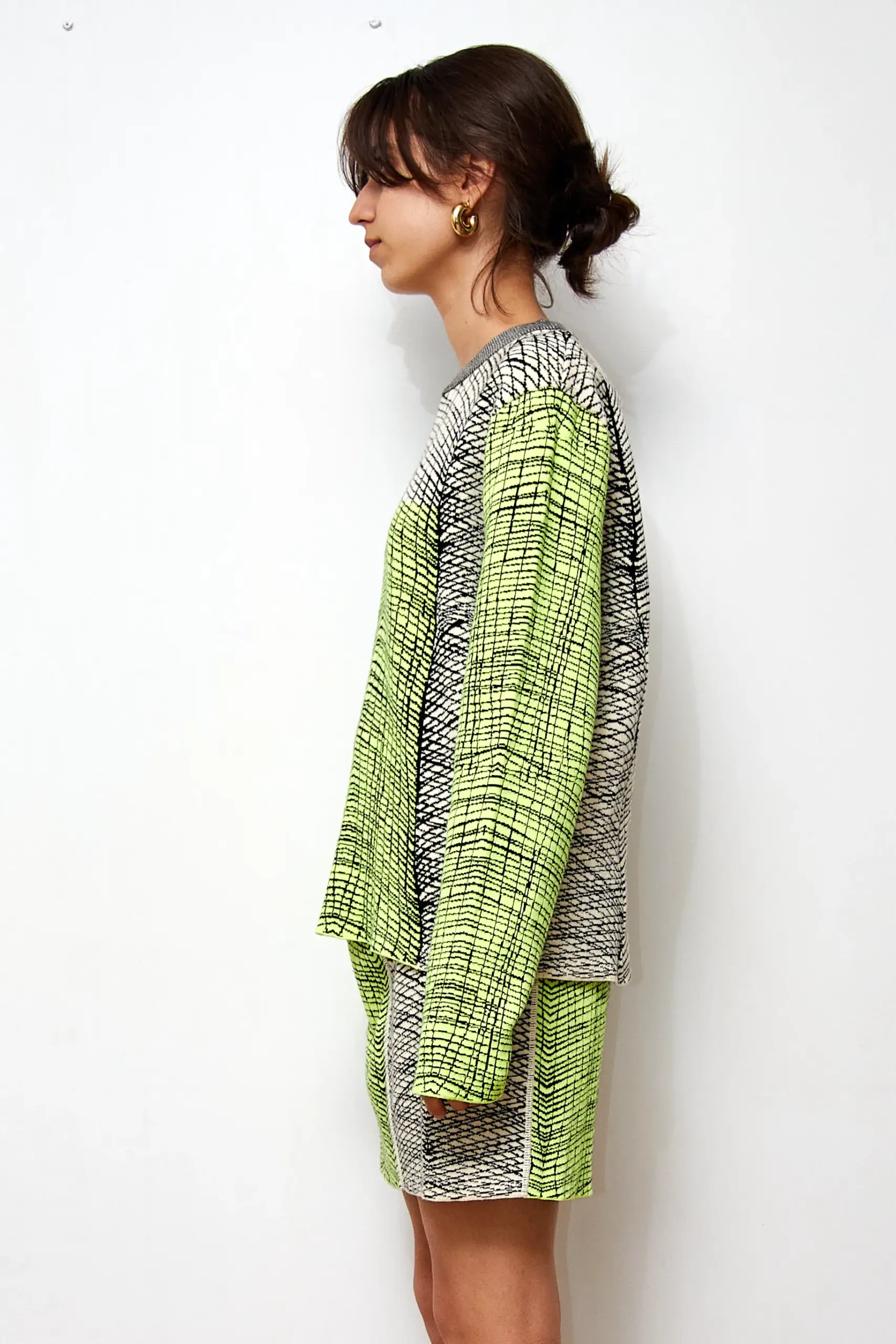 Set Kenzo tricotat cu pulover și fustă, mărime L - imagine 2