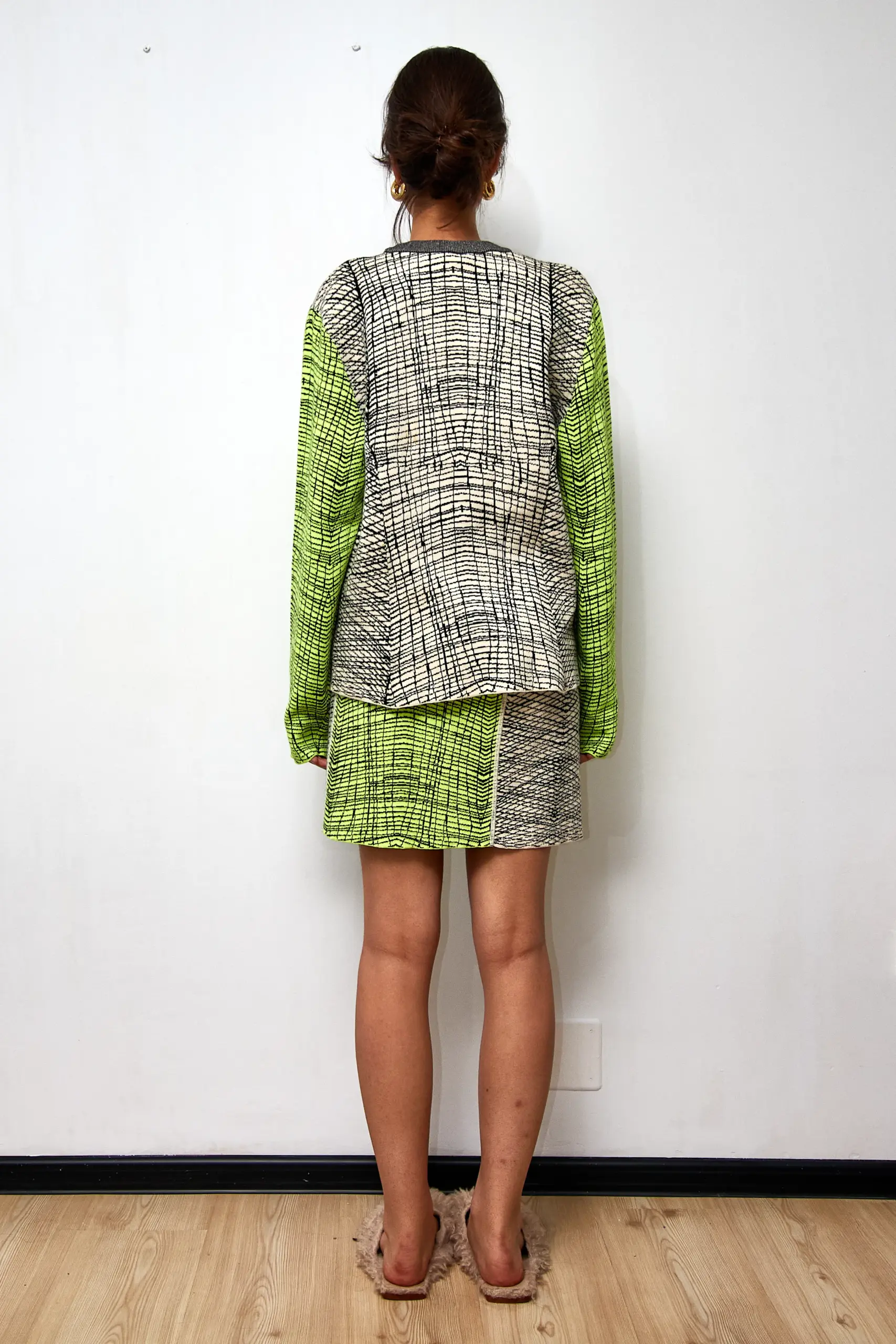 Set Kenzo tricotat cu pulover și fustă, mărime L - imagine 3