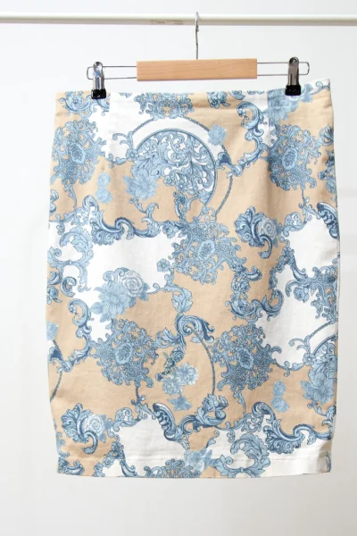 Fustă de bumbac vintage cu imprimeu, M