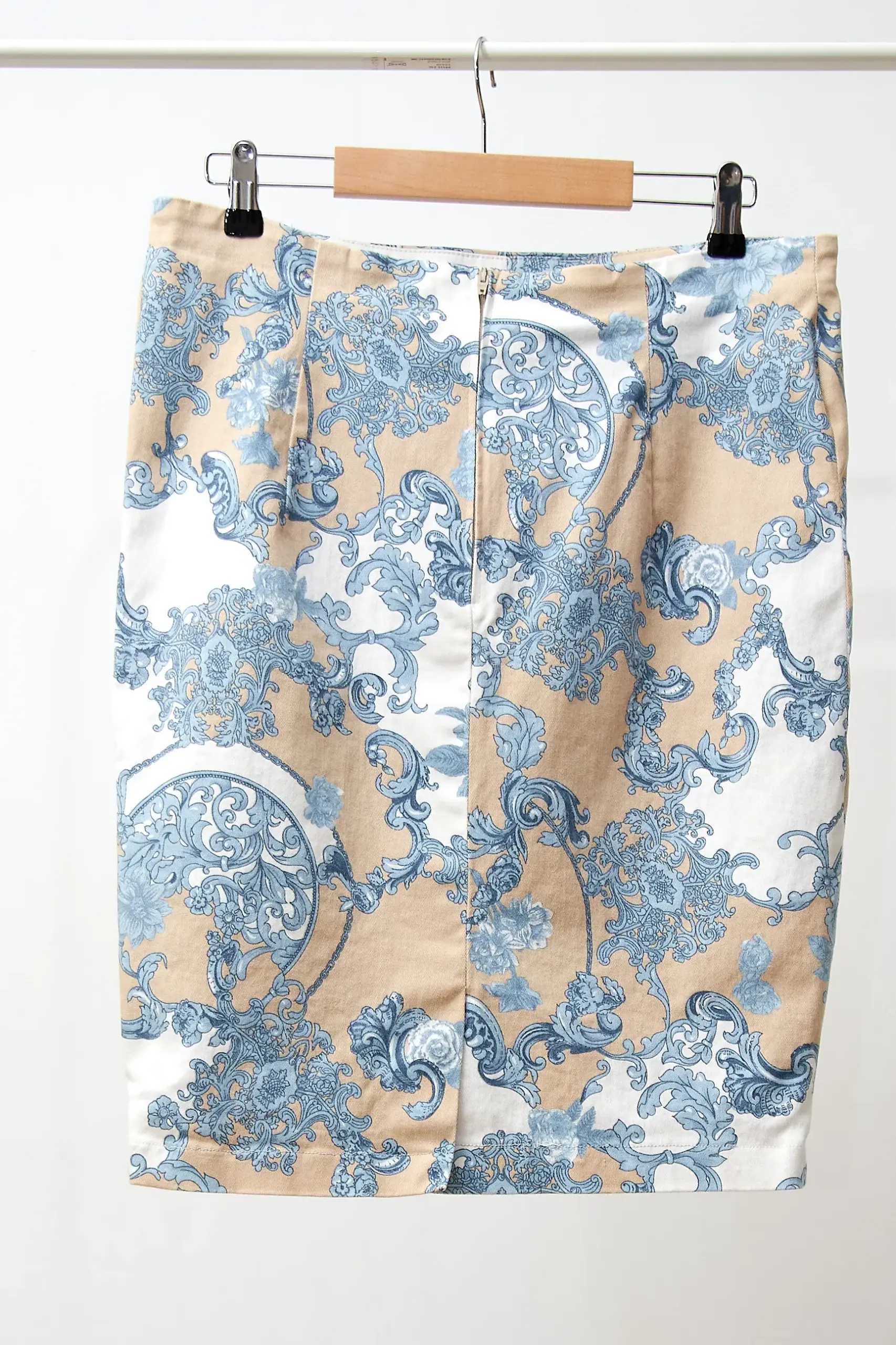 Fustă de bumbac vintage cu imprimeu, M - imagine 2