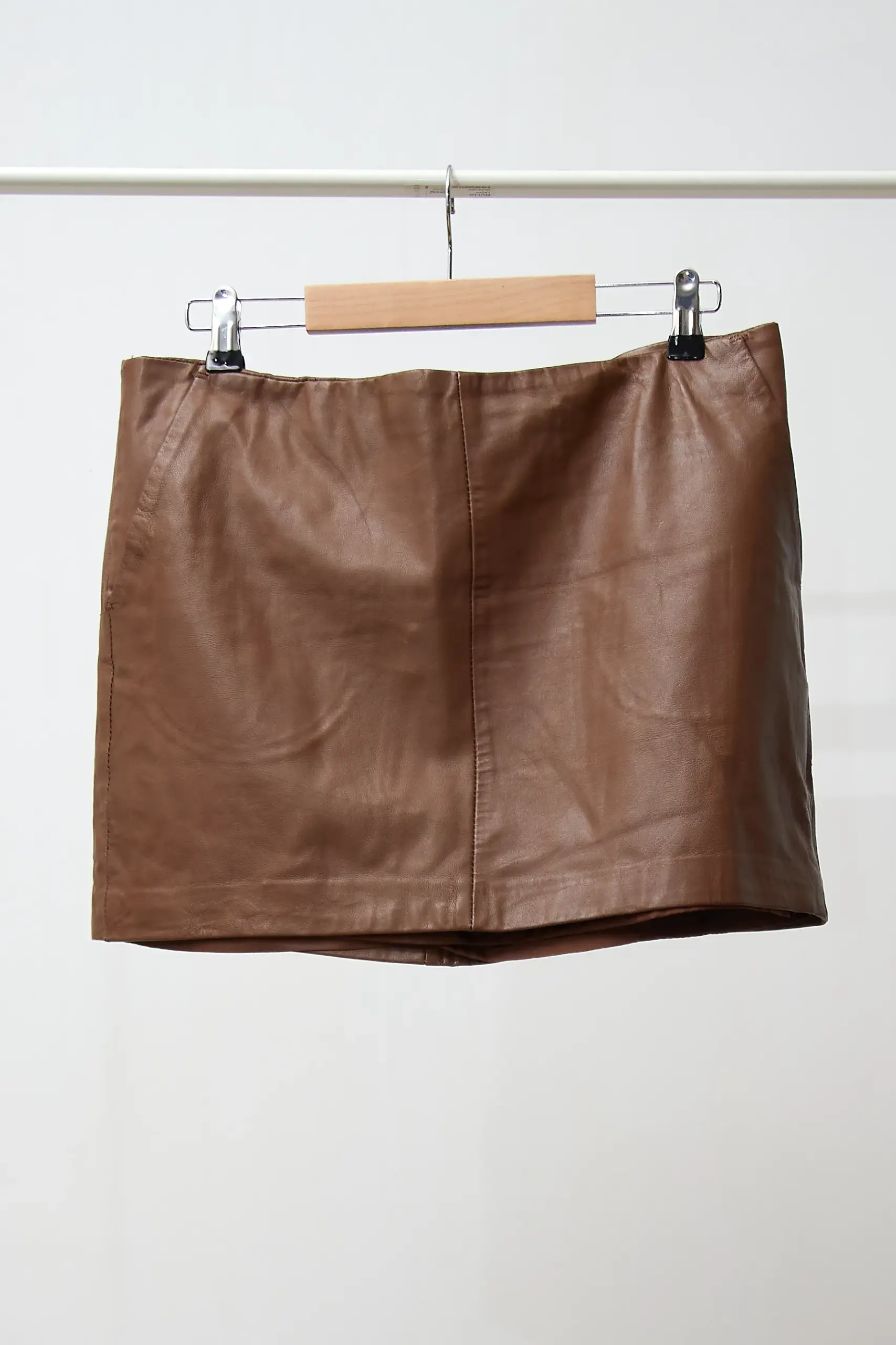 Fustă mini din piele Caffè, mărime L - imagine 2