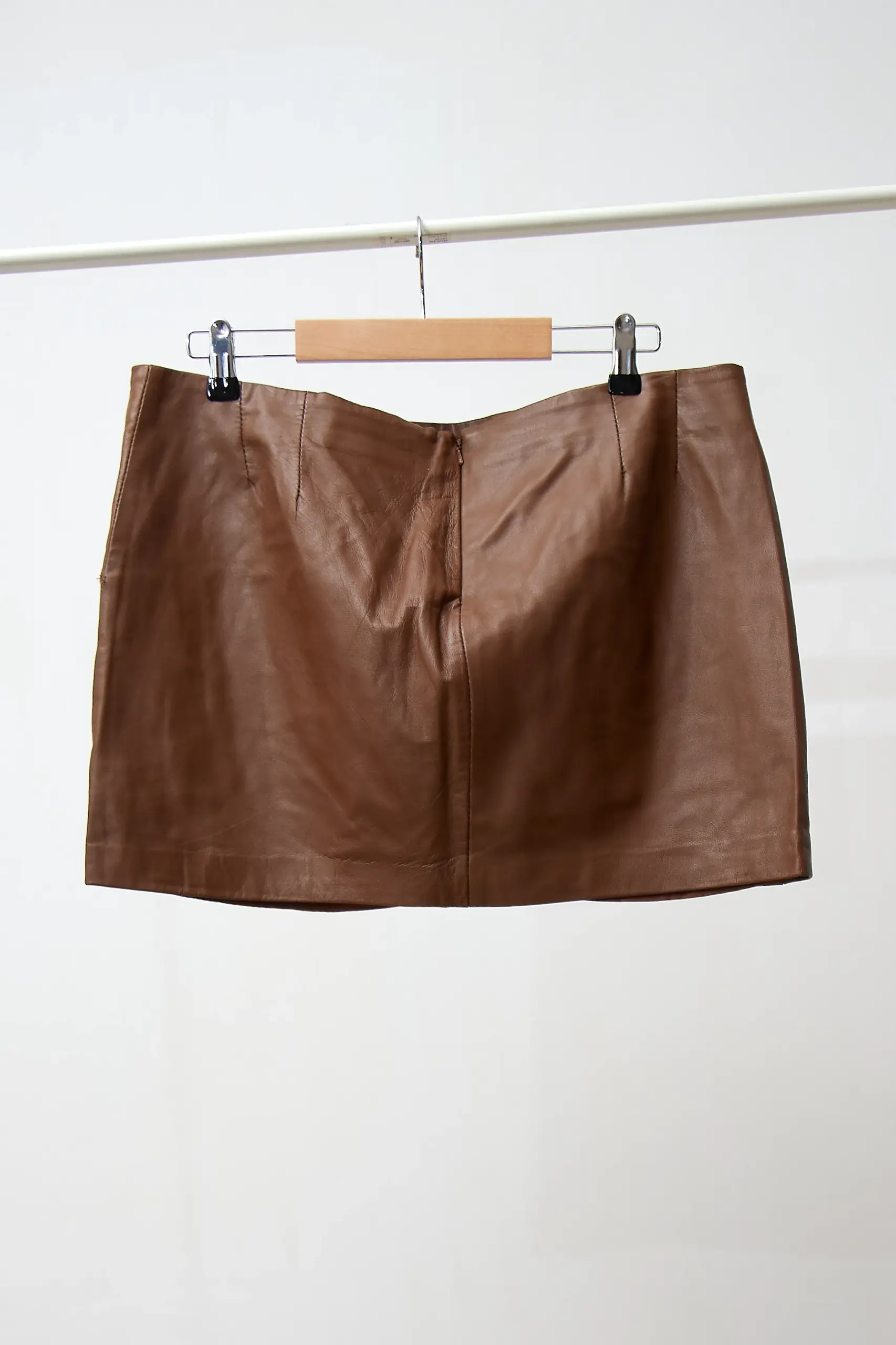 Fustă mini din piele Caffè, mărime L - imagine 3