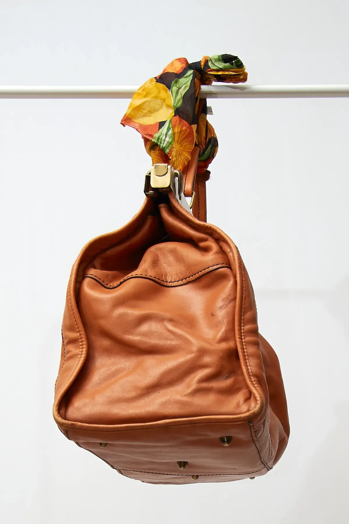 Geantă de doctor din piele vintage cu ramă de alamă - imagine 3