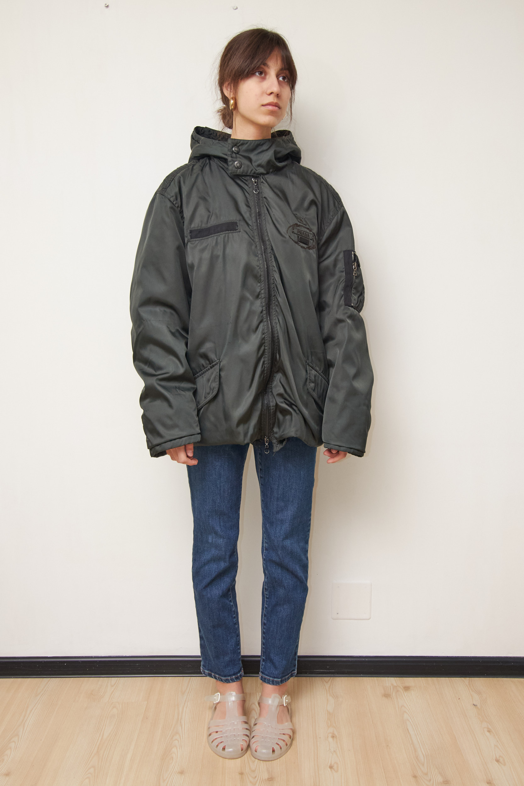 Bomber unisex hibrid din nailon Prada colecția 2006 - M - imagine 8