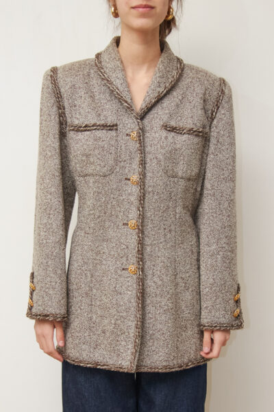 Sacou 'Chanel Style' LUISA SPAGNOLI – Tweed din Lână Virgină M