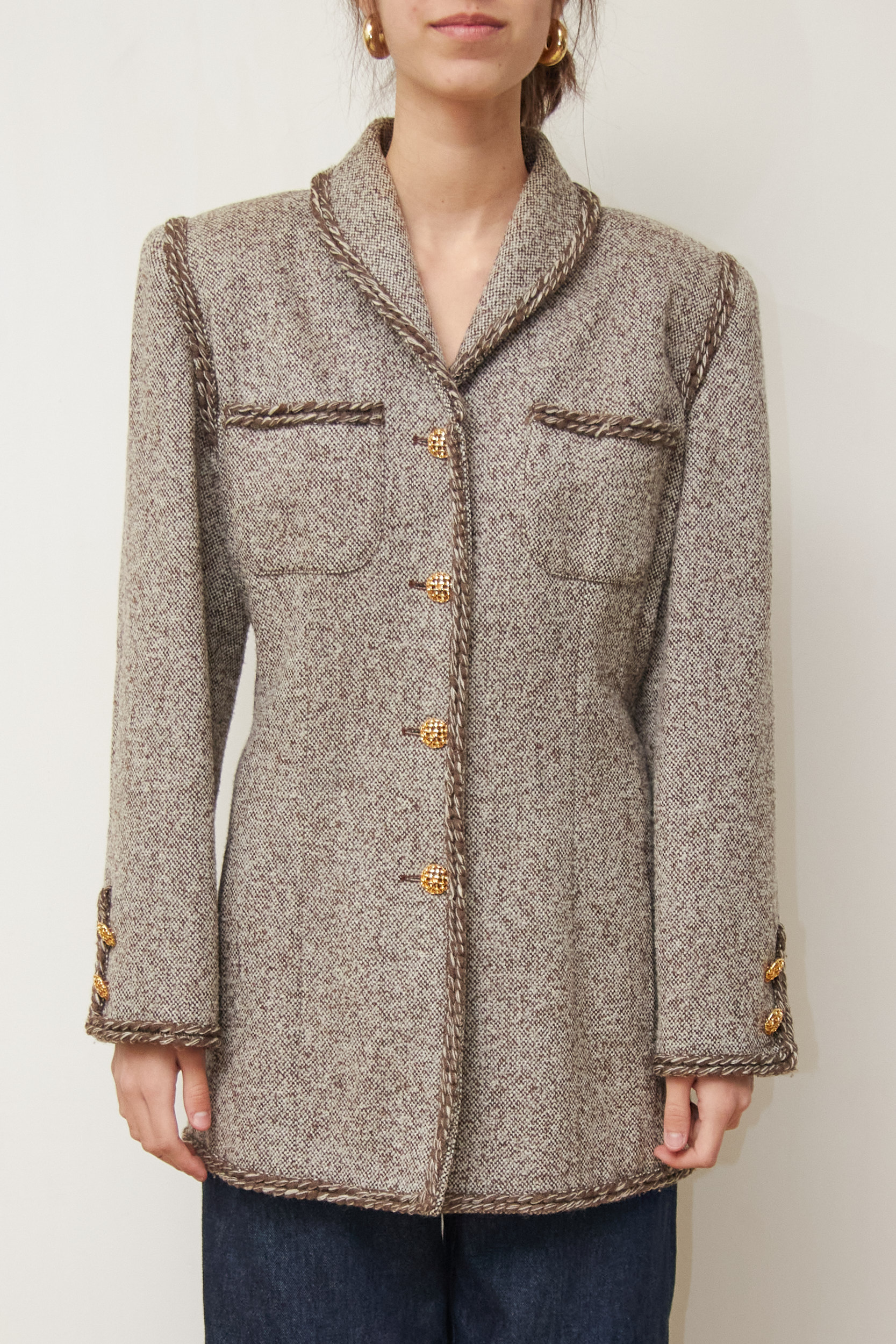 Sacou 'Chanel Style' LUISA SPAGNOLI – Tweed din Lână Virgină M