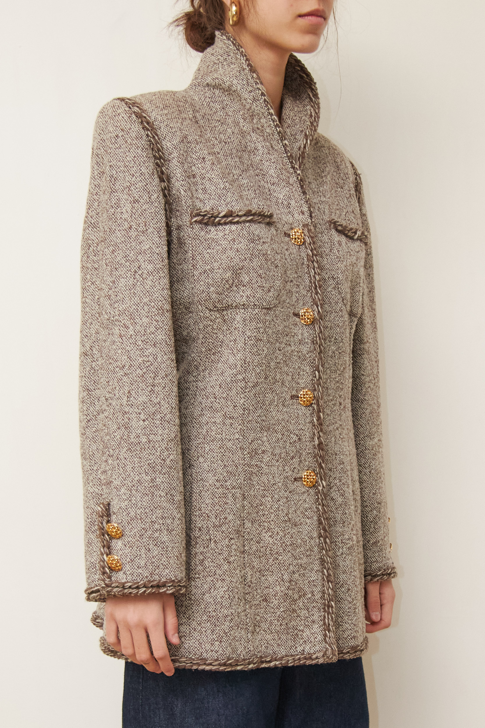 Sacou 'Chanel Style' LUISA SPAGNOLI – Tweed din Lână Virgină M - imagine 3