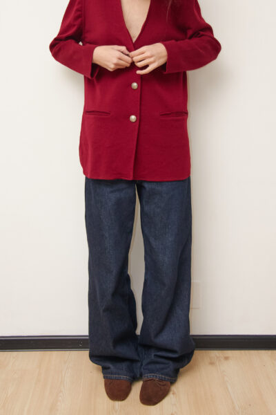 Cardigan Lung Luisa Spagnoli Burgundy – Lână Virgină - S/M