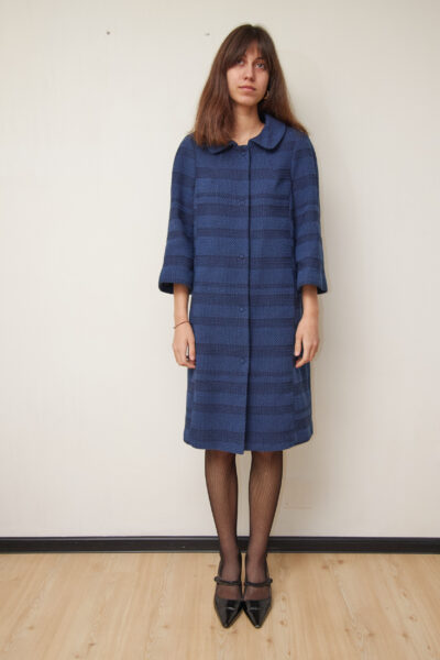 Pardesiu Texturat Trussardi Jeans "Electric Blue" – Structură Waffle - M