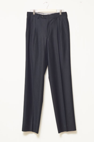 Pantaloni clasici negri Malcom Made in Italy din Lână Merinos Fină - S