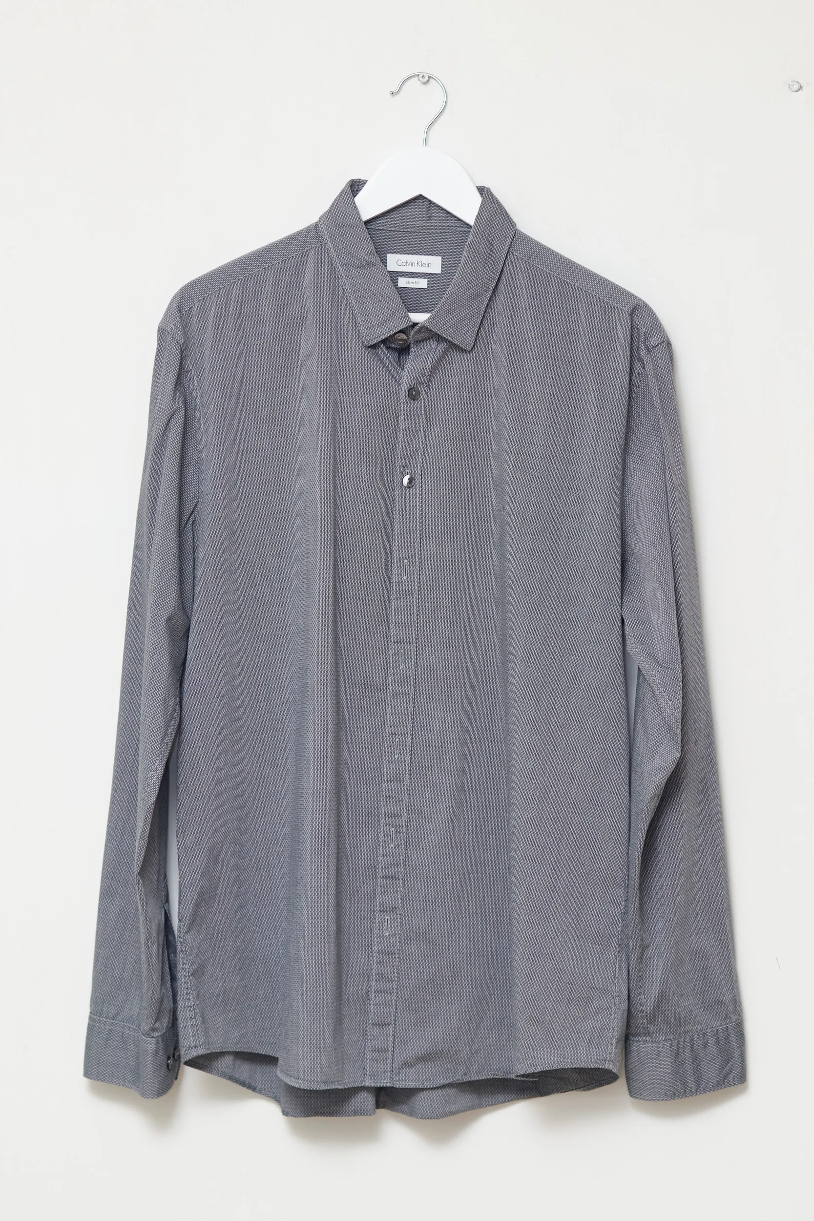 Cămașă Architectural Grey CALVIN KLEIN – Slim Fit & Stretch Cotton 43/L