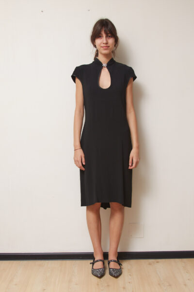 Rochie Cocktail Max Mara Pianoforte – Croială Arhitecturală cu Finisaje din Mătase M