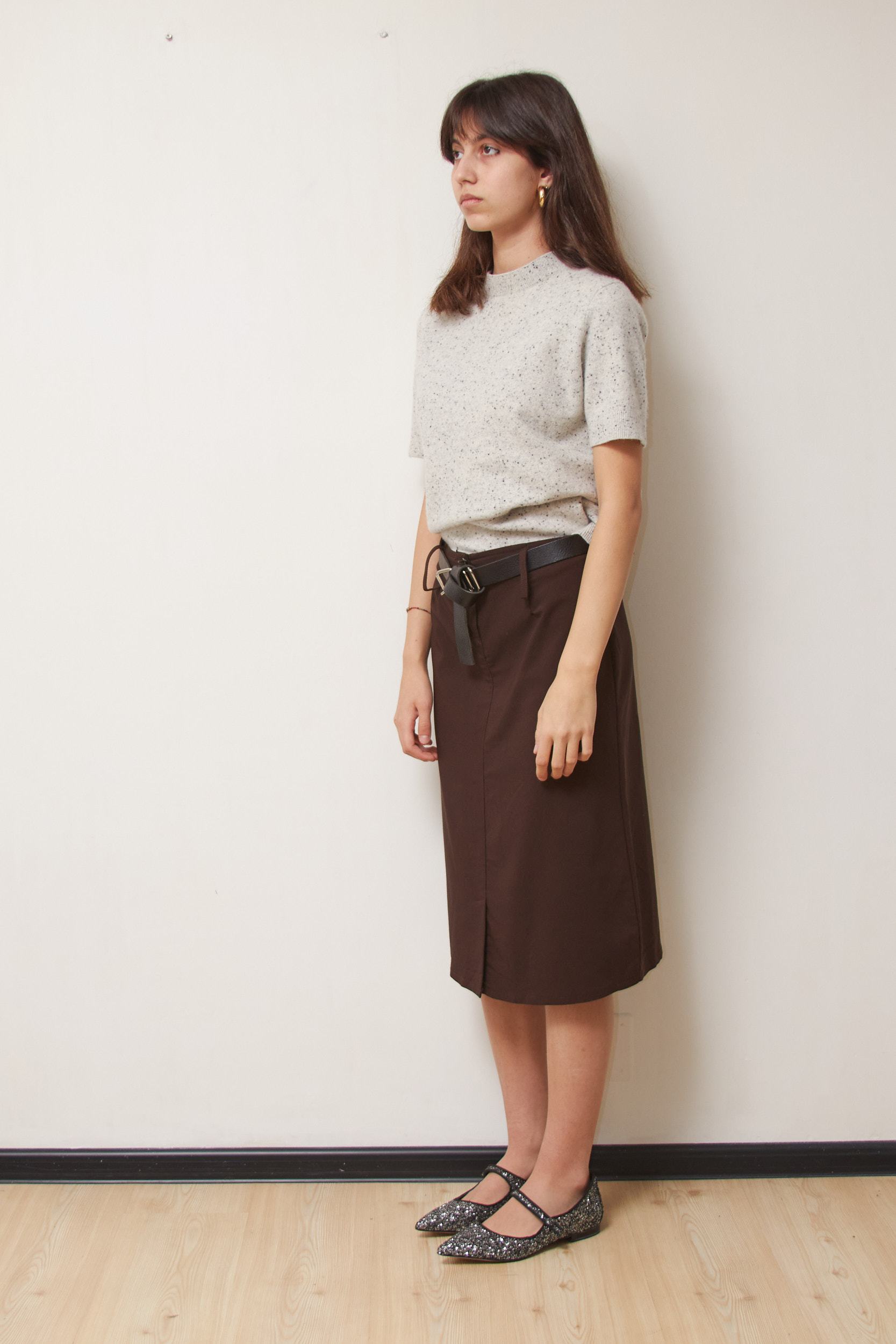 Fustă vintage 90s Ciocolată S - imagine 4