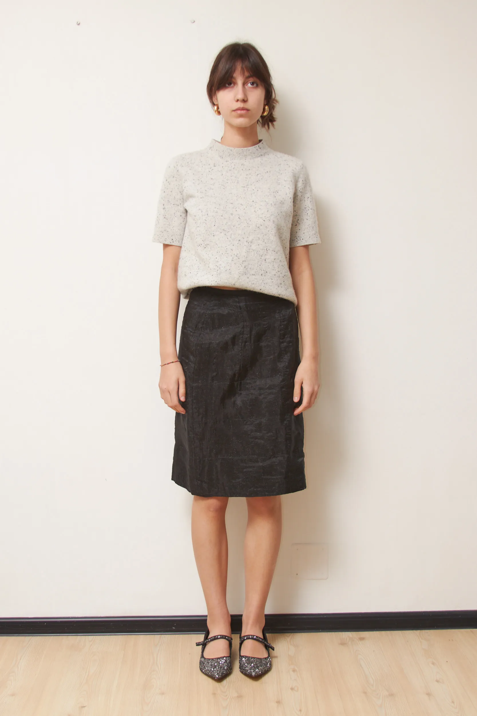 Fustă creion Made in Italy cu Mătase și Lână S