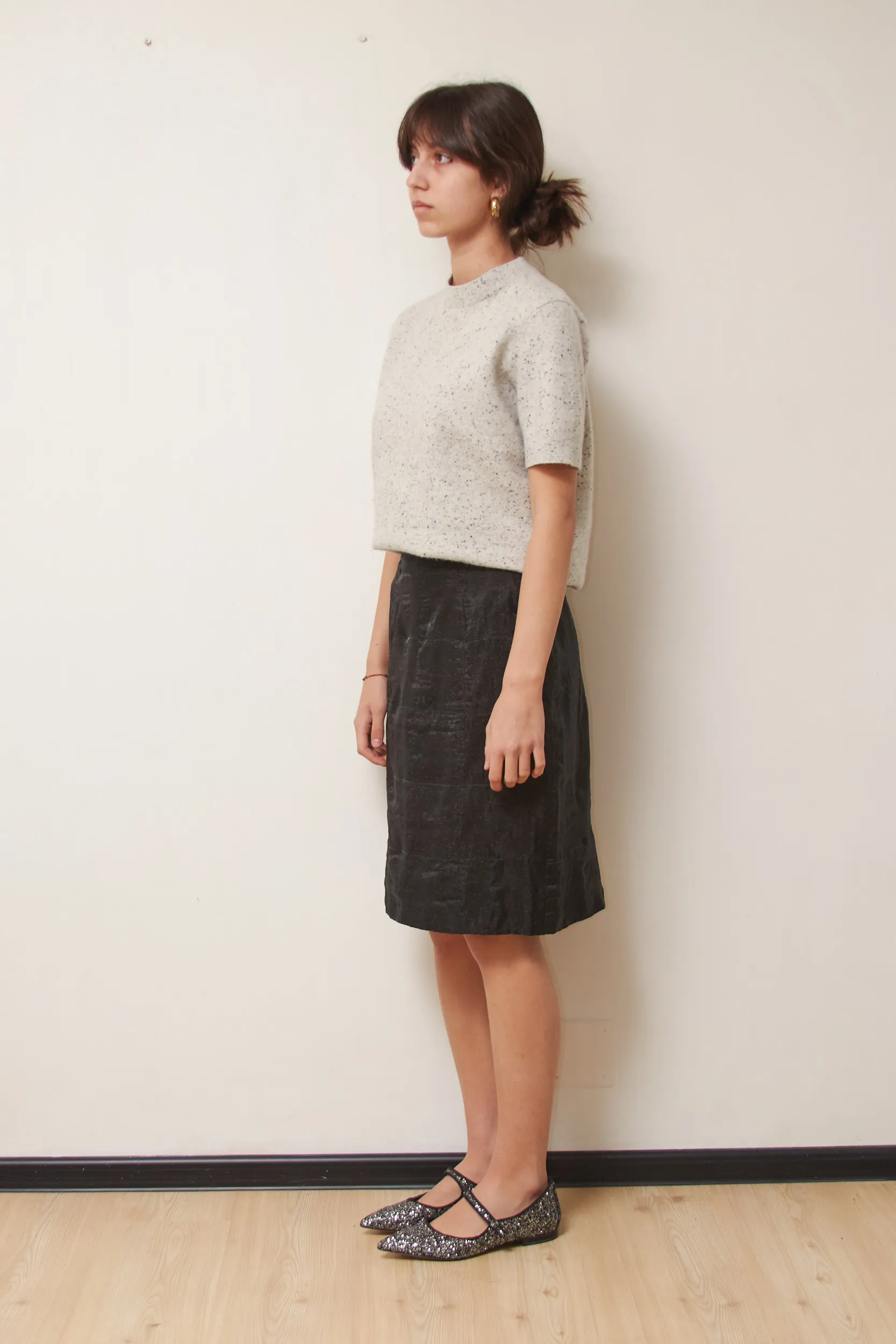 Fustă creion Made in Italy cu Mătase și Lână S - imagine 5