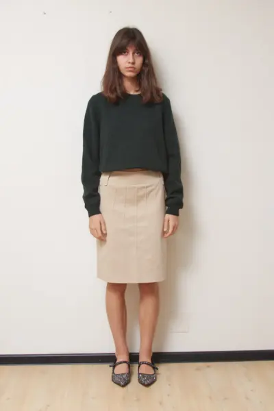 Fustă bumbac MAX&Co. "Classics" – Bej Nisipiu & Croială Structurată XS