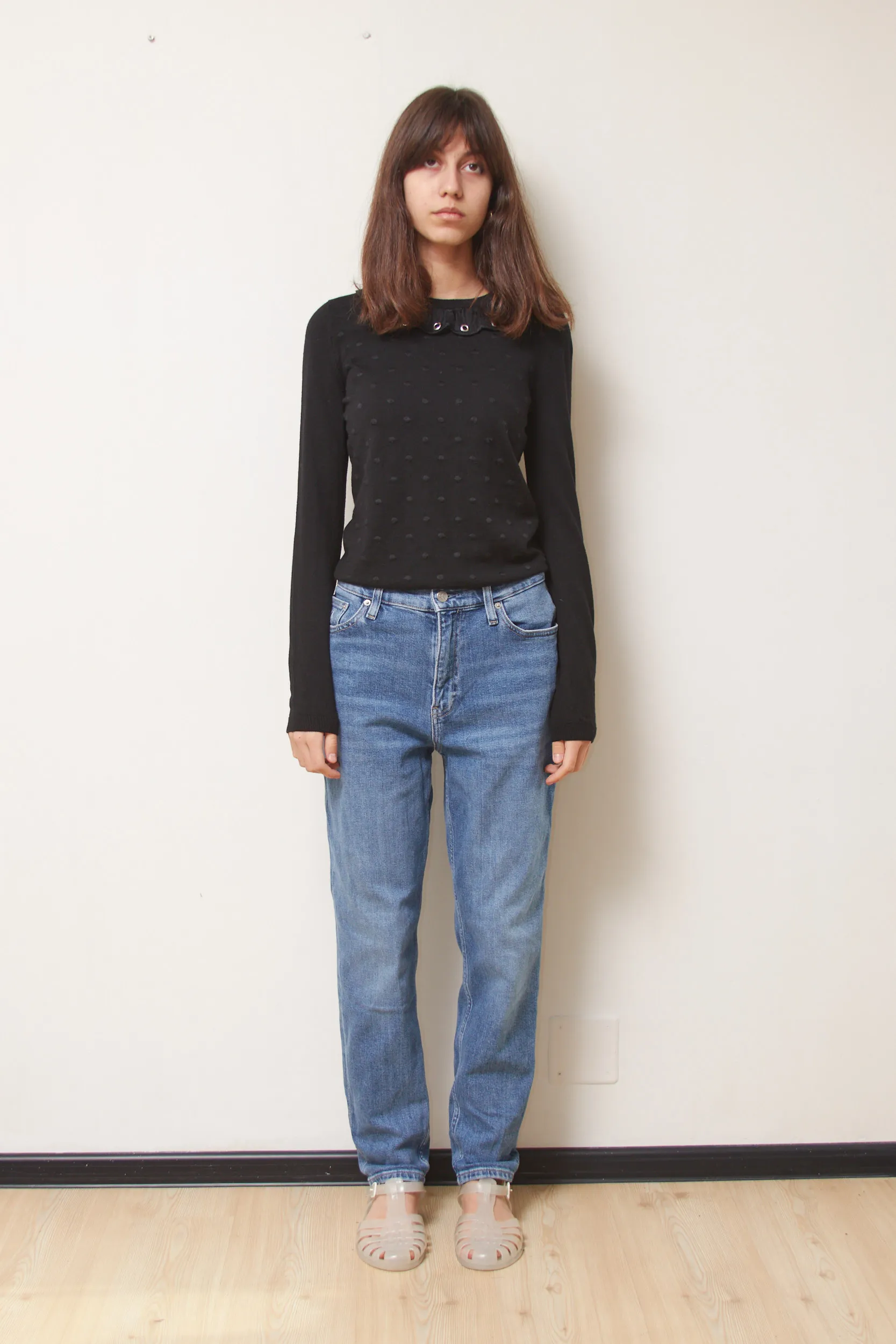 Pulover RED Valentino – Lână și Mătase cu Guler Bijuterie S