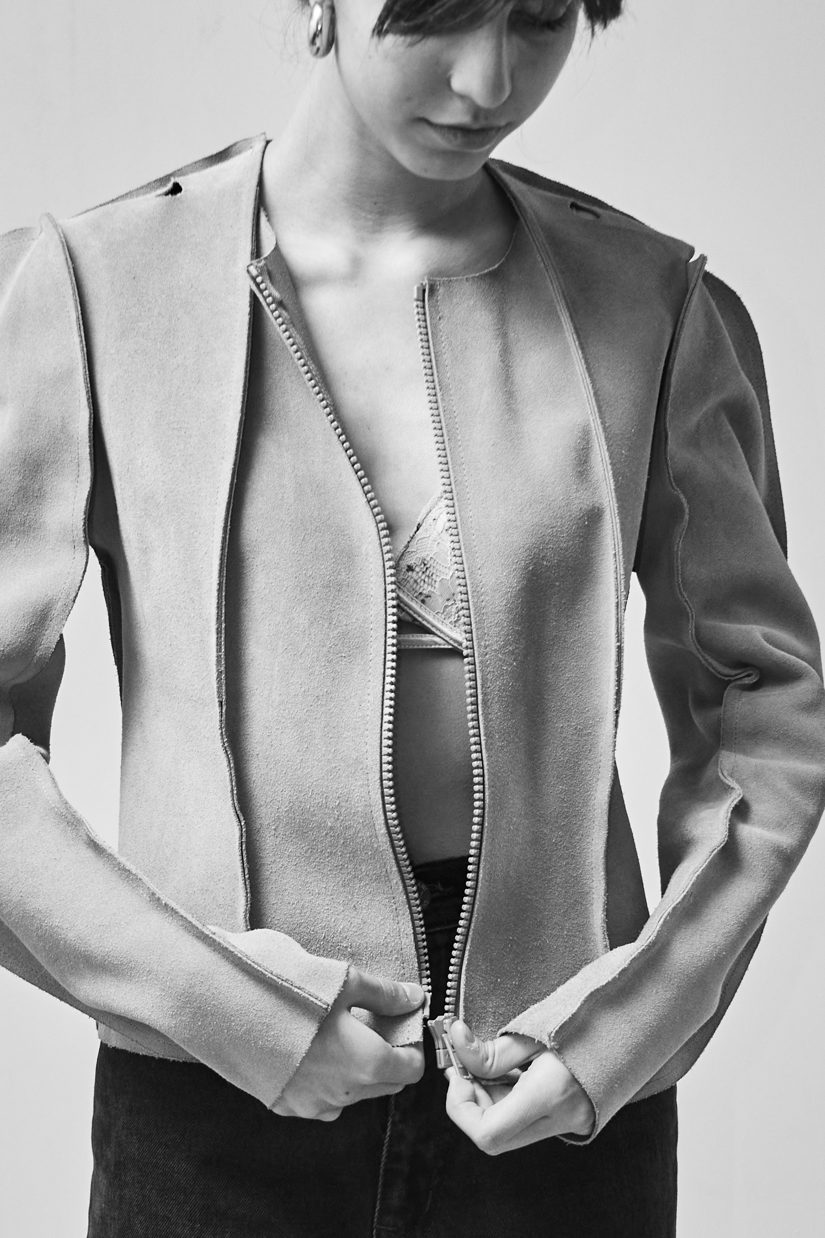 Jachetă Maison Martin Margiela x H&M – "Upside Down" Suede Biker Jacket XS - imagine 9