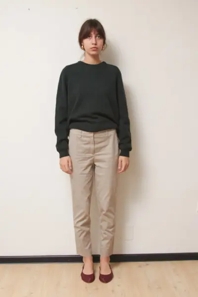 Pantaloni MARELLA (Max Mara Group) – Cotton Beige & Croială Țigaretă IT38/XS