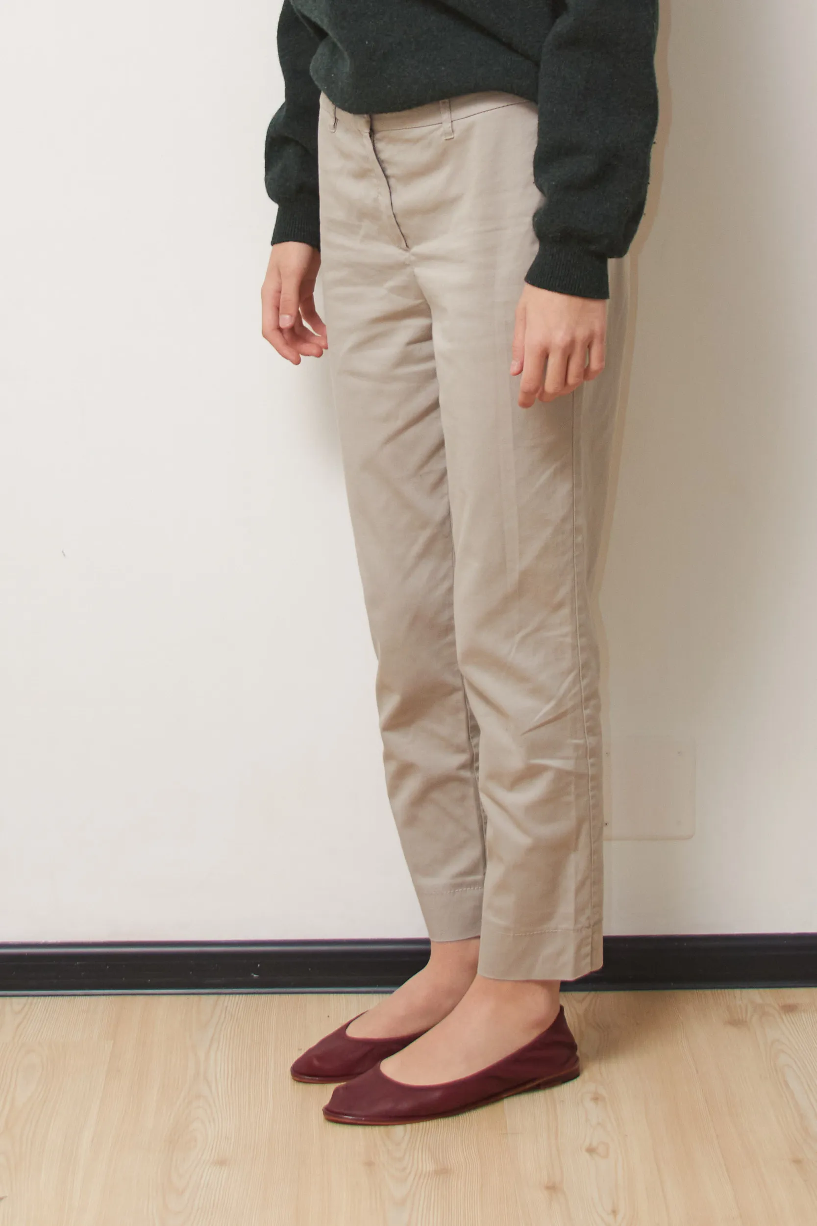 Pantaloni MARELLA (Max Mara Group) – Cotton Beige & Croială Țigaretă IT38/XS - imagine 4