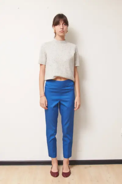 Pantaloni Marella – Albastru Electric, Croială Slim cu Talie Înaltă XS/S