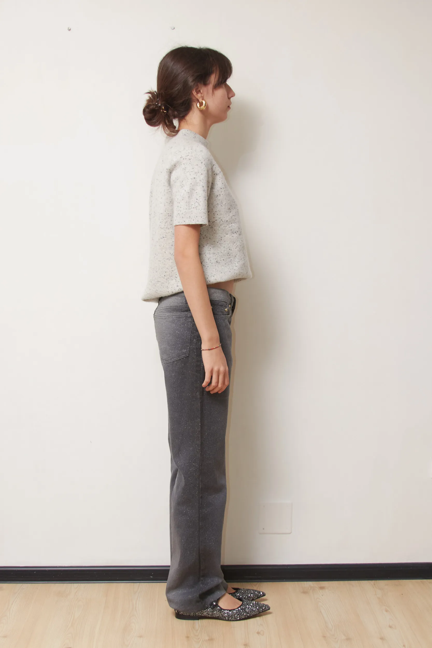 Blugi Roberto Cavalli (Black Glitter) XS - imagine 2